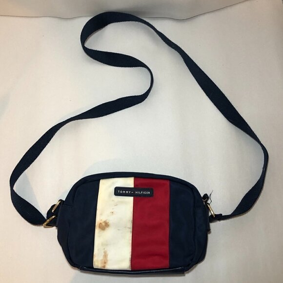 TOMMY HILFIGER Purse Crossbody Bag Women’s Size O/S Blue Red Colorblock - Picture 10 of 10